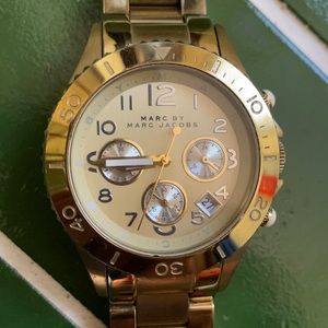 MARC JACOBS watch - gold tone - chronometer - heavy - small/medium wrist size